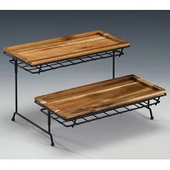 Zicco Ahşap Teşhir Standı, Metal Ayaklı, 30x30x18 cm