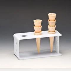 Zicco Akrilik Dondurma Servis Standı, 3'lü, 19,8x10,5 cm, Beyaz