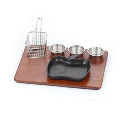 Altınbaşak MDF Fajita Sunum Seti Teflon Döküm Elma 35x26 cm