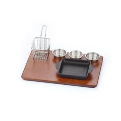 Altınbaşak MDF Fajita Sunum Seti Teflon Döküm Kare Kulplu, 35x26 cm
