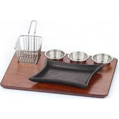 Altınbaşak MDF Fajita Sunum Seti Teflon Döküm Marmaris 35x26 cm