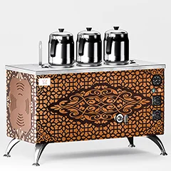 Anka Pro Compact Çay Kazanı, Elektrikli, 3 Demlikli, 30 Litre, Bakır