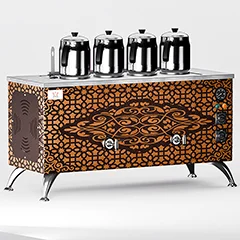 Anka Pro Compact Çay Kazanı, Elektrikli, 4 Demlikli, 40 Litre, Bakır