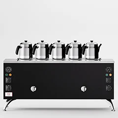 Anka Pro Compact Çay Kazanı, Elektrikli, 5 Demlikli, 50 Litre, Siyah