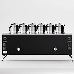 Anka Pro Compact Çay Kazanı, Elektrikli, 6 Demlikli, 60 Litre, Siyah