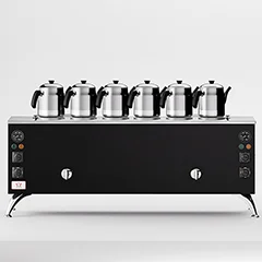 Anka Pro Compact Çay Kazanı, Elektrikli, 6 Demlikli, 60 Litre, Siyah