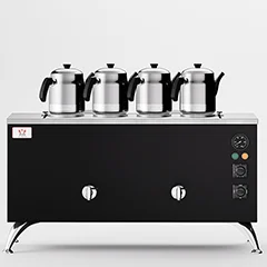 Anka Pro Compact Çay Kazanı, Elektrikli, 4 Demlikli, 40 Litre, Siyah