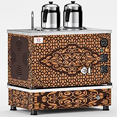 Anka Pro Kompakt Full Otomatik Çay Kazanı, 2 Demlikli, 20 Litre, Bakır
