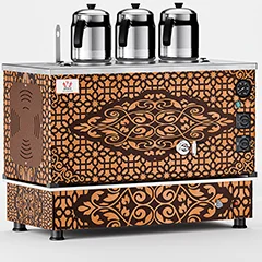 Anka Pro Kompakt Full Otomatik Çay Kazanı, 3 Demlikli, 30 Litre, Bakır