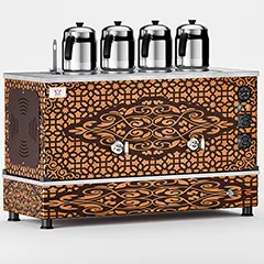 Anka Pro Kompakt Full Otomatik Çay Kazanı, 4 Demlikli, 40 Litre, Bakır