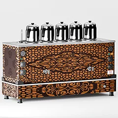 Anka Pro Kompakt Full Otomatik Çay Kazanı, 5 Demlikli, 50 Litre, Bakır