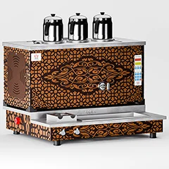 Anka Pro Plus Smart Çay Kazanı, Hibrit, 3 Demlikli, 30 Litre, Bakır