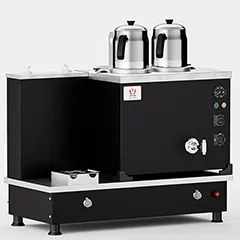 Anka Turbo Çay Kazanı, Hibrit, 2 Demlikli, 20 Litre, Siyah