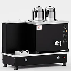 Anka Turbo Çay Kazanı, Hibrit, 2 Demlikli, 20 Litre, Siyah