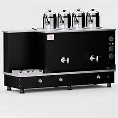 Anka Turbo Çay Kazanı, Hibrit, 4 Demlikli, 40 Litre, Siyah