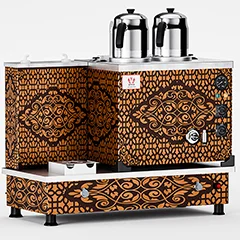 Anka Turbo Full Otomatik Gazlı Çay  Kazanı, 2 Demlikli, 20 Litre, Bakır