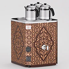 Anka Yeni Nesli Çay Makinesi, 3 Demlikli, 35 Litre, Bakır