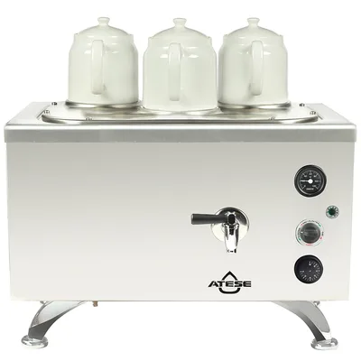 Ateşe Efes Analog Çay Kazanı, Elektrikli, Inox, 3 Demlikli
