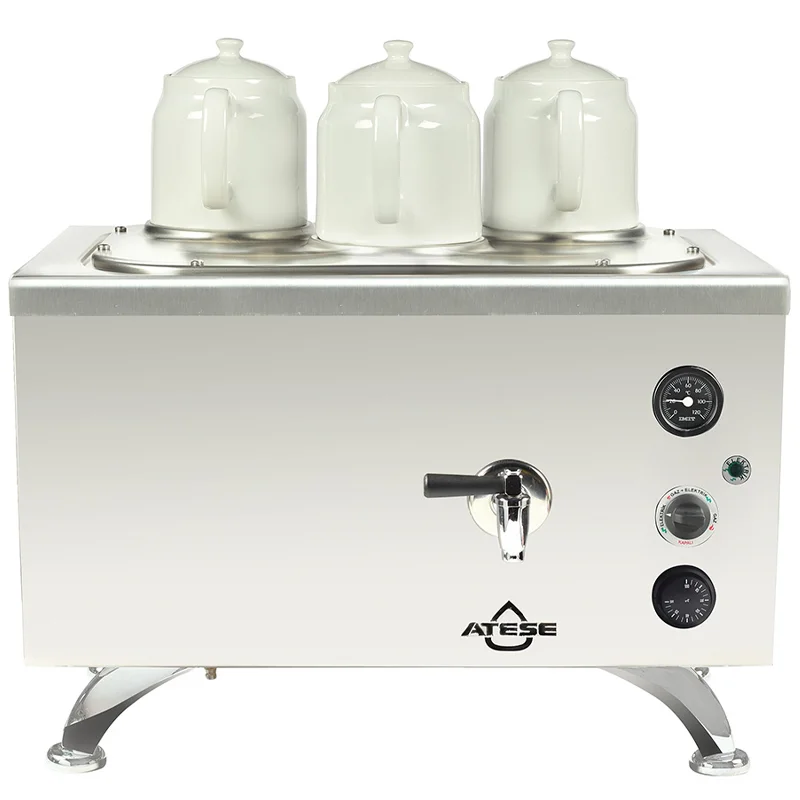 Ateşe Efes Analog Çay Kazanı, Elektrikli, Inox, 3 Demlikli