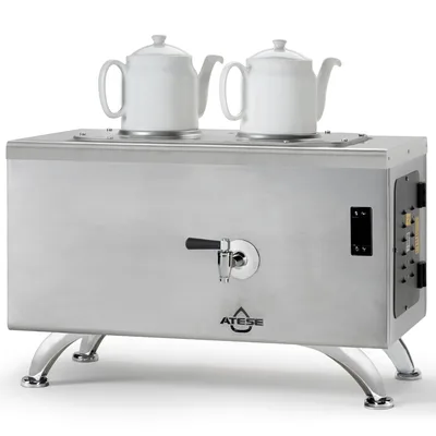 Ateşe Efes Dijital Çay Kazanı, Elektrikli, Inox, 2 Demlikli