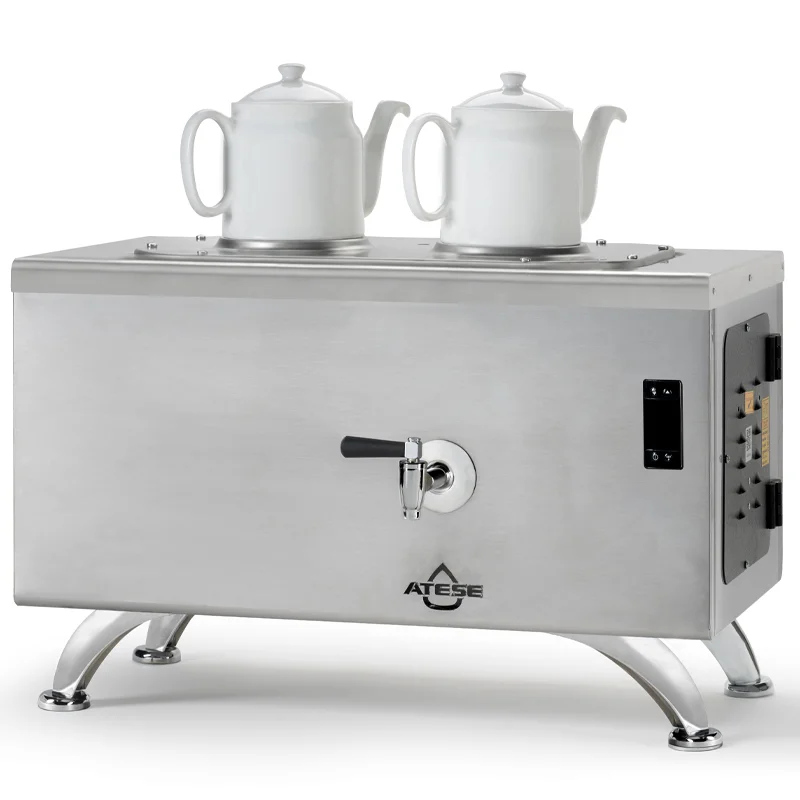 Ateşe Efes Dijital Çay Kazanı, Elektrikli, Inox, 2 Demlikli