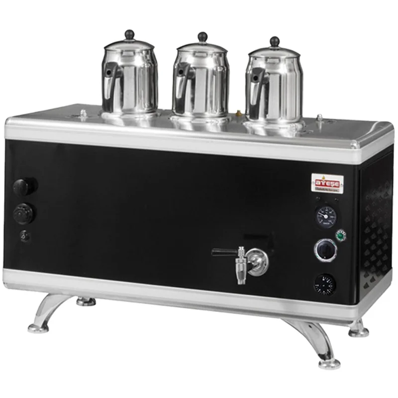 Ateşe Gold Compact Analog Çay Kazanı, Statik Boyalı, Gazlı Elektrikli, 3 Demlikli