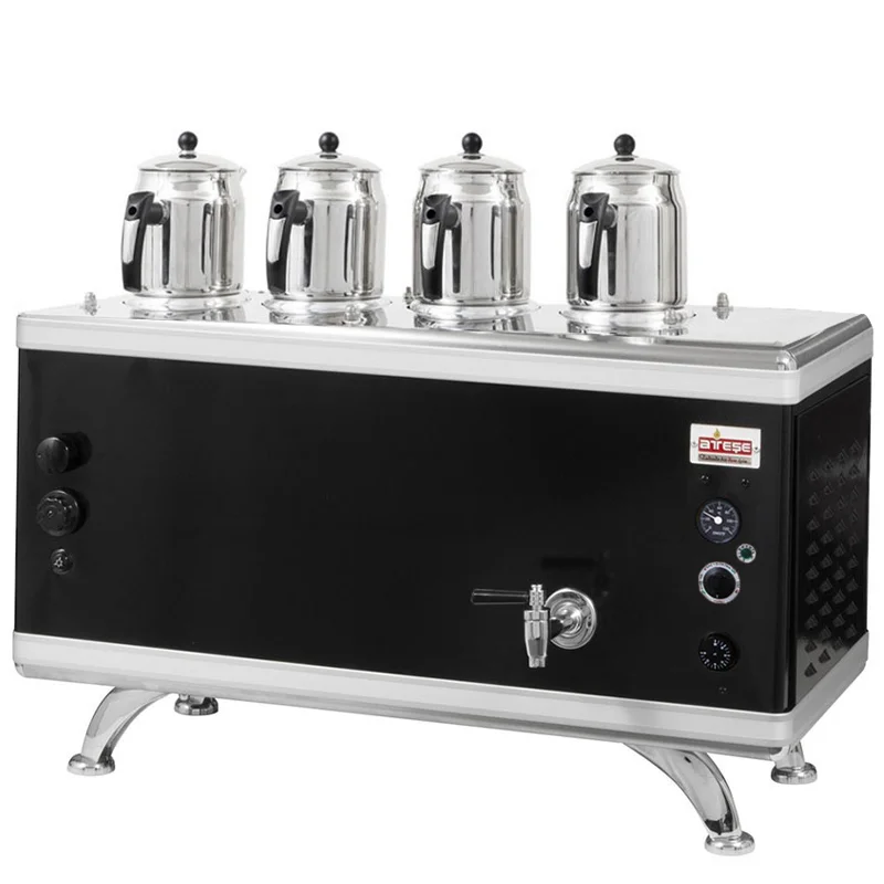 Ateşe Gold Compact Analog Çay Kazanı, Statik Boyalı, Gazlı Elektrikli, 4 Demlikli
