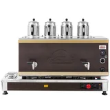 Ateşe Silver Analog Çay Kazanı, Statik Boyalı, Gazlı Elektrikli, 4 Demlikli - Görsel 1