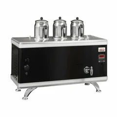Ateşe Titanium Compact Akıllı Dijital Çay Kazanı, Statik Boyalı, Gazlı Elektrikli, 3 Demlikli