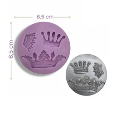Beysa 3lü Kral Tacı Silikon Şeker Hamuru Kalıbı, 6,5x6,5 cm