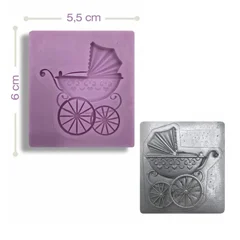 Beysa Bebek Arabası Silikon Şeker Hamuru Kalıbı, 6x5,5 cm