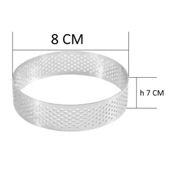 Beysa Delikli Yuvarlak Pasta Çemberi, No 2, 8 cm
