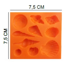 Beysa Deniz Kabuğu Silikon Şeker Hamuru Kalıbı, 7,5x7,5 cm