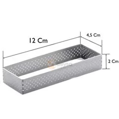 Beysa Dikdörtgen Paslanmaz Tart Kalıbı, 12x4,5 cm