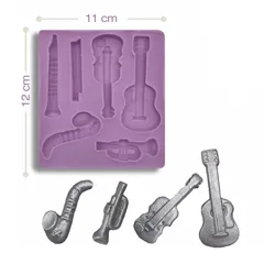 Beysa Gitar Silikon Şeker Hamuru Kalıbı, 12x11 cm