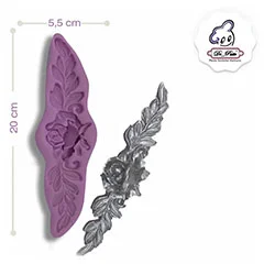 Beysa Gül Bordür Silikon Kalıp, 20x5,5 cm