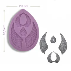 Beysa Kanat Takımı Silikon Şeker Hamuru Kalıbı, 10,5x7,5 cm