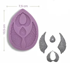 Beysa Kanat Takımı Silikon Şeker Hamuru Kalıbı, 10,5x7,5 cm