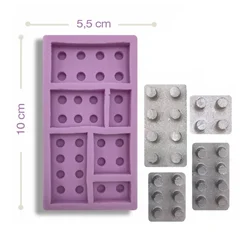 Beysa Lego Silikon Şeker Hamuru Kalıbı, 10x5,5 cm