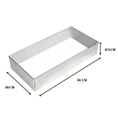 Beysa Pasta Çemberi Pandispanya Inox 36X56 Cm H3