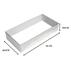 Beysa Pasta Çemberi Pandispanya Inox 40X26.5 Cm H6 Dikdörtgen Çember