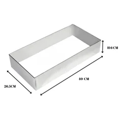 Beysa Pasta Çemberi Pandispanya Inox 40X26.5 Cm H6 Dikdörtgen Çember