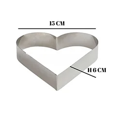 Beysa Pasta Çemberi Pandispanya Kalp Çember 15 H6 1,5 MM