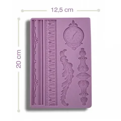 Beysa Saat ve Çubuklar Silikon Şeker Hamuru Kalıbı, 20x12,5 cm