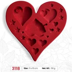 Beysa Surenapart M3118 Kalp Silikon Şeker Hamuru Kalıbı, 11x10 cm
