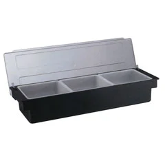 Biradlı 3'lü Polikarbon Kapaklı Bar Konteyner, 50x16x9 cm