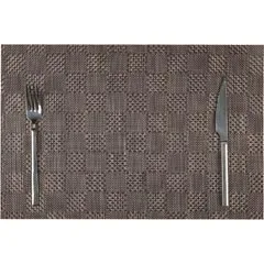 Biradlı Amerikan Servis, Pvc, Kare Desenli, 30x45 cm, Kahverengi, BRD 877 1