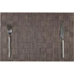 Biradlı Amerikan Servis, Pvc, Kare Desenli, 30x45 cm, Kahverengi, BRD 877 1