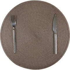Biradlı Amerikan Servis, Pvc, Yuvarlak, 38 cm, Kahverengi