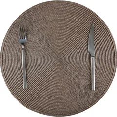 Biradlı Amerikan Servis, Pvc, Yuvarlak, 38 cm, Kahverengi
